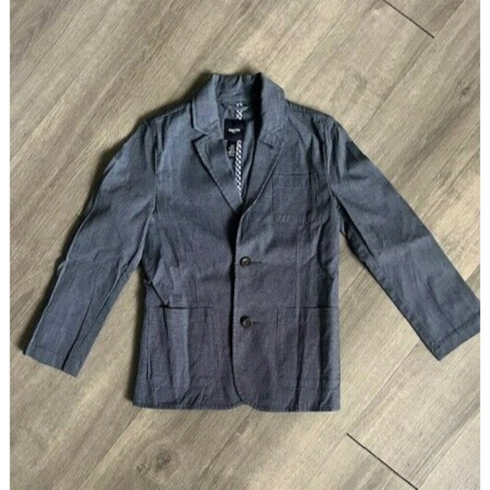 GapKids Navy Boy Size S Blue 100% Cotton Blazer 3 Pocket Two Button
